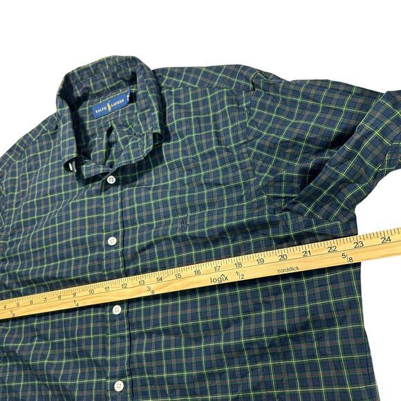 Ralph Lauren Dress Shirt 16 32/33 Button Up Plaid Long Sleeve Preppy Classic - Picture 14 of 15